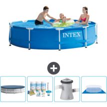 Schwimmbecken mit rundem Rahmen – 305 x 76 cm – Blau – im Lieferumfang enthalten Accessoire CB1 - Intex