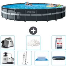 Intex - Piscine ronde Ultra xtr Frame - 732 x 132 cm - Comprend des Accessoires CB57