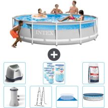 Intex - Piscine Round Prism Frame Clearview - 427 x 107 cm - Comprend des Accessoires CB58
