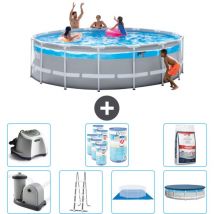Intex - Piscine Round Prism Frame Clearview - 488 x 122 cm - Comprend des Accessoires CB58