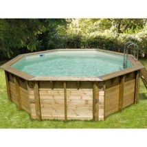 Ubbink - Piscine bois ocea octogonale Ø430x120cm liner gris