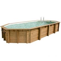 Ubbink - Piscine bois ocea octogonale 470x860x130cm liner beige