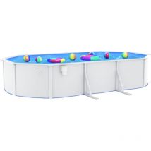 Vidaxl - Piscine ovale avec parois en acier 610x360x120 cm Blanc