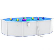 Vidaxl - Piscine ovale avec parois en acier 490x360x120 cm Blanc