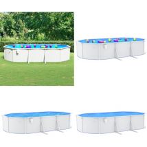 Piscine ovale avec parois en acier 610x360x120 cm Blanc - piscine - piscines - Home & Living