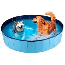 Bakaji – Piscine pour chien – 160 cm – Vinyle – Antidérapante – Bleue