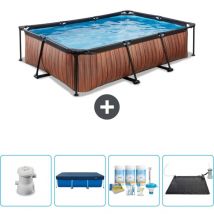 Exit Toys - Piscine rectangulaire à ossature bois exit - 300 x 200 x 65 cm - Comprend des Accessoires CB4