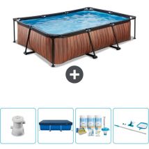 Exit Toys - Piscine rectangulaire à ossature bois exit - 300 x 200 x 65 cm - Comprend des Accessoires CB65