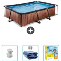 Piscine rectangulaire à ossature bois EXIT - 300 x 200 x 65 cm - Comprend des Accessoires CB70