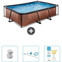 Exit Toys - Piscine rectangulaire à ossature bois exit - 300 x 200 x 65 cm - Comprend des Accessoires CB82