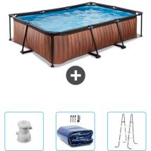 Exit Toys - Piscine rectangulaire à ossature bois exit - 300 x 200 x 65 cm - Comprend des Accessoires CB83