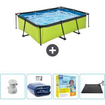 Exit Toys - Piscine Rectangulaire Structure Chaux exit - 220 x 150 x 65 cm - Comprend des Accessoires CB11