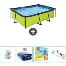 Exit Toys - Piscine Rectangulaire Structure Chaux exit - 220 x 150 x 65 cm - Comprend des Accessoires CB12