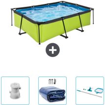 Exit Toys - Piscine Rectangulaire Structure Chaux exit - 220 x 150 x 65 cm - Comprend des Accessoires CB78