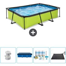 Exit Toys - Piscine Rectangulaire Structure Chaux exit - 300 x 200 x 65 cm - Comprend des Accessoires CB4