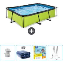 Exit Toys - Piscine Rectangulaire Structure Chaux exit - 300 x 200 x 65 cm - Comprend des Accessoires CB71