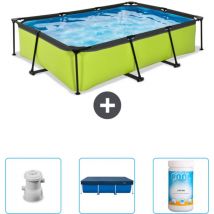 Exit Toys - Piscine Rectangulaire Structure Chaux exit - 300 x 200 x 65 cm - Comprend des Accessoires CB75