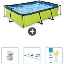 Piscine Rectangulaire Structure Chaux EXIT - 300 x 200 x 65 cm - Comprend des Accessoires CB82