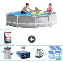 Intex - Piscine ronde à cadre prisme 305 x 76 cm - Grise - Comprend des Accessoires CB56