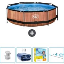 Exit Toys - Piscine Ronde Structure Bois exit - 300 x 76 cm - Comprend des Accessoires CB28