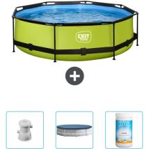 Exit Toys - Piscine Ronde Structure Chaux exit - 300 x 76 cm - Comprend des Accessoires CB87