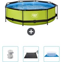 Exit Toys - Piscine Ronde Structure Chaux exit - 300 x 76 cm - Comprend des Accessoires CB91