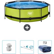 Exit Toys - Piscine Ronde Structure Chaux exit - 300 x 76 cm - Comprend des Accessoires CB93