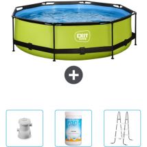 Exit Toys - Piscine Ronde Structure Chaux exit - 300 x 76 cm - Comprend des Accessoires CB96