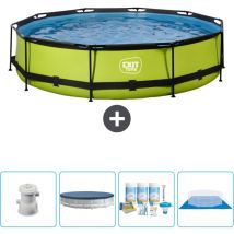 Exit Toys - Piscine Ronde Structure Chaux exit - 360 x 76 cm - Comprend des Accessoires CB15