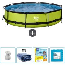 Exit Toys - Piscine Ronde Structure Chaux exit - 360 x 76 cm - Comprend des Accessoires CB23