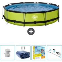 Exit Toys - Piscine Ronde Structure Chaux exit - 360 x 76 cm - Comprend des Accessoires CB26