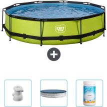 Piscine Ronde Structure Chaux EXIT - 360 x 76 cm - Comprend des Accessoires CB87