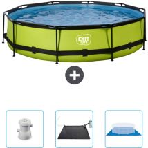 Exit Toys - Piscine Ronde Structure Chaux exit - 360 x 76 cm - Comprend des Accessoires CB91