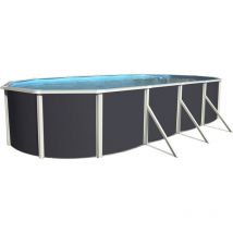 TOI - Kit piscine hors-sol acier anthracite mallorca ovale 915x457x120cm filtre à sable