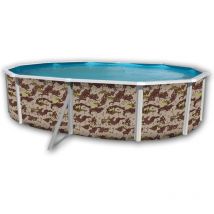 Kit piscine hors-sol acier TOI camuflaje ovale 5.50 x 3.66 x 1.20m décor camouflage