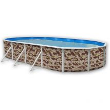Kit piscine hors-sol acier Toi CAMUFLAJE ovale 9.15 x 4.57 x 1.20m décor camouflage