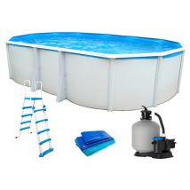 Piscine hors-sol acier TOI ibiza Prestige ovale 640X366X132cm filtre à sable