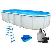 Piscine hors-sol acier TOI ibiza Prestige ovale 915X457X132cm filtre à sable