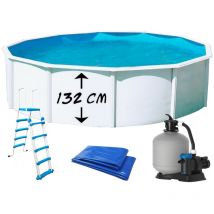 Piscine hors-sol TOI magnum ronde 4.60 x 1.32m filtre à sable 6m3/h + echelle sécurité