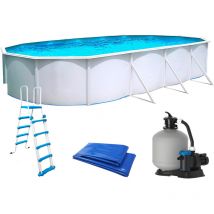 Piscine hors-sol acier TOI magnum ovale 730x366x132cm filtre à sable 8.5m3/h