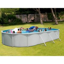 Kit piscine hors-sol acier TOI mallorca ovalada pack ovale 12.00 x 4.57 x 1.20m laqué blanc