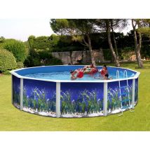 TOI - Kit piscine hors-sol acier oceano ronde Ø3.50 x 1.20m décor aquatique