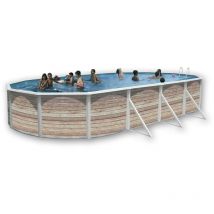 Kit piscine hors-sol acier TOI pinus ovale 5.50 x 3.66 x 1.20m décor bois
