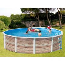 TOI - Kit piscine hors-sol acier pinus ronde Ø6.40 x 1.20m décor bois
