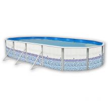 Kit piscine hors-sol acier TOI mosaico ovale 9.15 x 4.57 x 1.2m décor mosaique