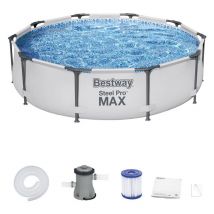 Bestway - Piscine avec pompe - piscine hors sol - 305x76 cm - blanc