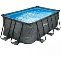 Polygroup - Piscine tubulaire Dark rectangulaire 3,96 m x 2,13 m x 1,22 m