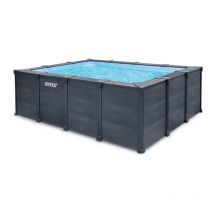 Intex - Piscine tubulaire rectangulaire Graphite 4 x 3 x 1,24 m
