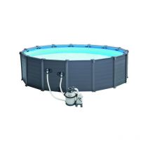 Intex - Piscine tubulaire ronde Graphite - 4,78 x 1,24 m