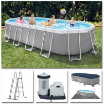 26796 Piscine Prism Frame ovale 503x274x122 cm, avec pompe de filtration - Intex